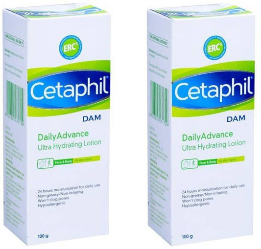 Cetaphil DAM Daily Advance Ultra Hydrating Lotion All Skin Types , Pack Of 2 (100g x 2)