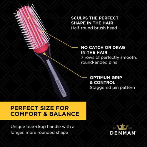 Denman D3 - Classic Medium 7 Row Styling Brush
